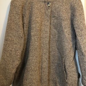 Men's Brown Herringbone Shirt Jacket